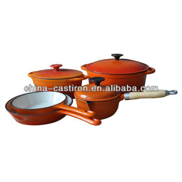 cast iron cooking pots sets