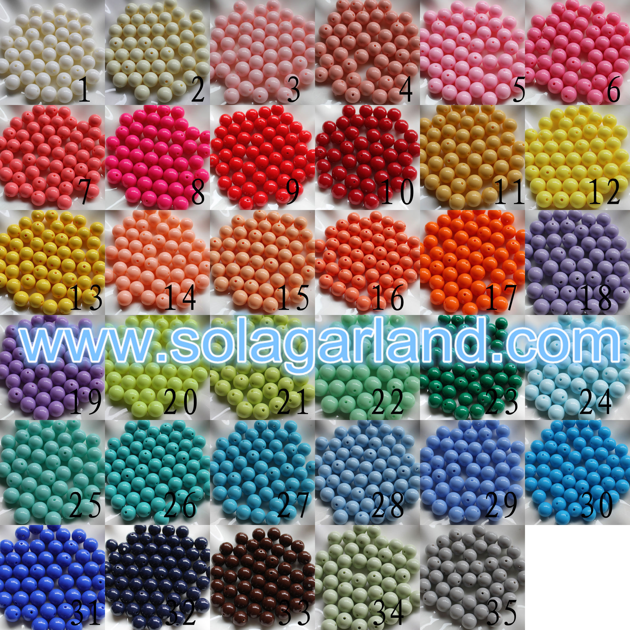 10MM Mix Color Acrylic Beads