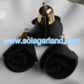 30 * 40MM Faux Leather Rose Flower Fringe Rassel Untuk Tas Tangan