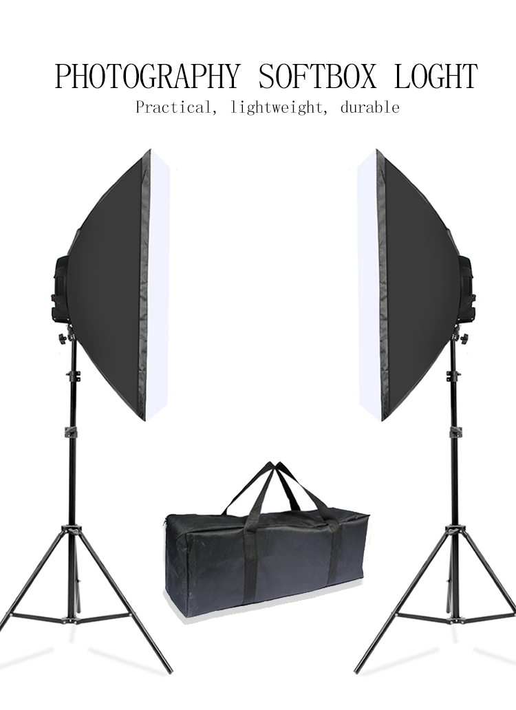 Photo Studio Lighting kit med E27 4-i-1 lamphuvudhållare Foto Video Porträtt och produktfotografering Continuous Softbox