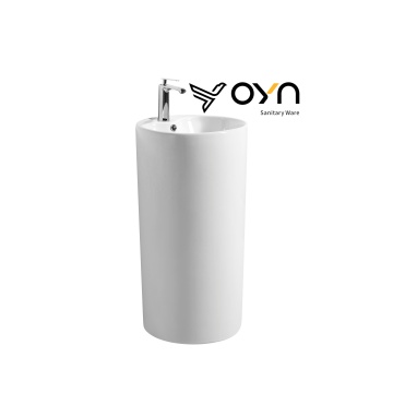 Wholesale Modern Hotel Sanitary Ware Round Bathroom Cylindrical Pedestal Basin
