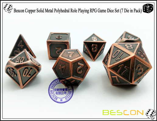 Bescon Kupfer Festmetall Polyeder Rolle Spielen RPG Spiel Würfel Set (7 sterben in Pack) -4 Bescon Copper Solid Metal Polyhedral Role Playing RPG Game Dice Set (7 Die in Pack)-4