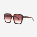 Retro Square and polygon acetate female sunglasses