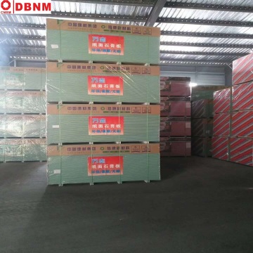 Green Color Moisture-proof Plasterboard with 12.0mm Thickness for Gypsum Board Ceiling and Drywall System