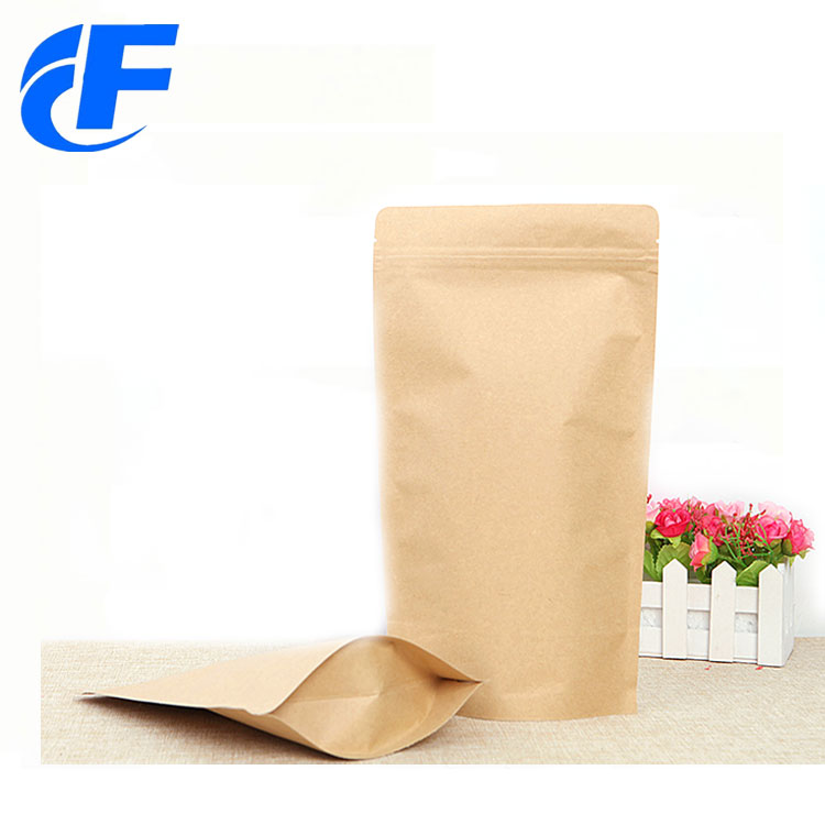 Aluminum foil kraft paper stand up bag