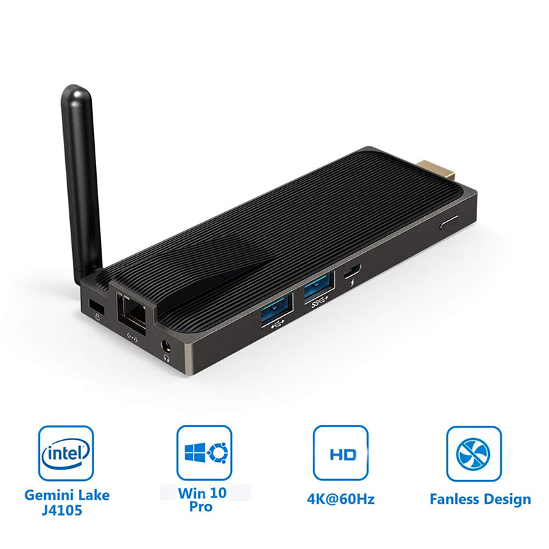 AWOW Factory Outlet Fanless mini pc draagbare computer TV Stick Intel J4105 Win 10 Memory 64GB Vanaf fabriek in Shenzhen