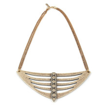 Vintage pirate ship-shaped pendant necklace with gold plated