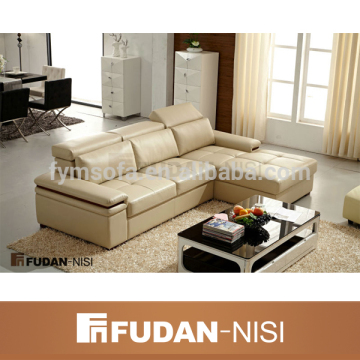 2016 modern design small corner sofa cum bed leather lounge suite FM175