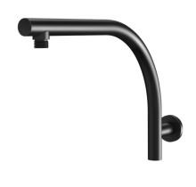 Black brass shower arm on the bathroom wall