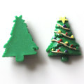 Bel arbre de noël vert dos plat résine lâche cabochon charmes autocollants nouvellement conception décor à la maison Slime