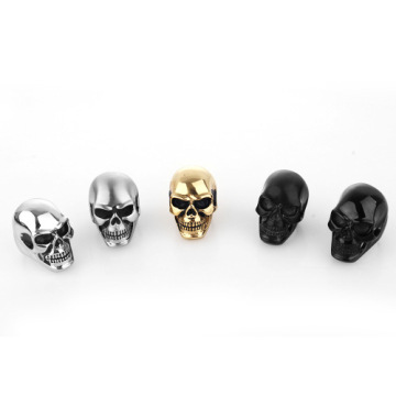 Stainless Titanium steel ring colored black skull