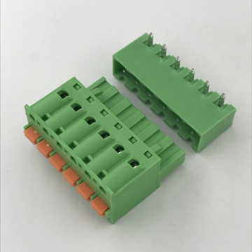 pluggable terminal block with push in botton