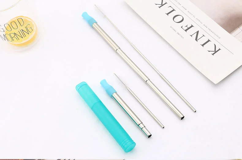 Logo Laser Stainless Steel Straw Reusable Drinking Metal Straw