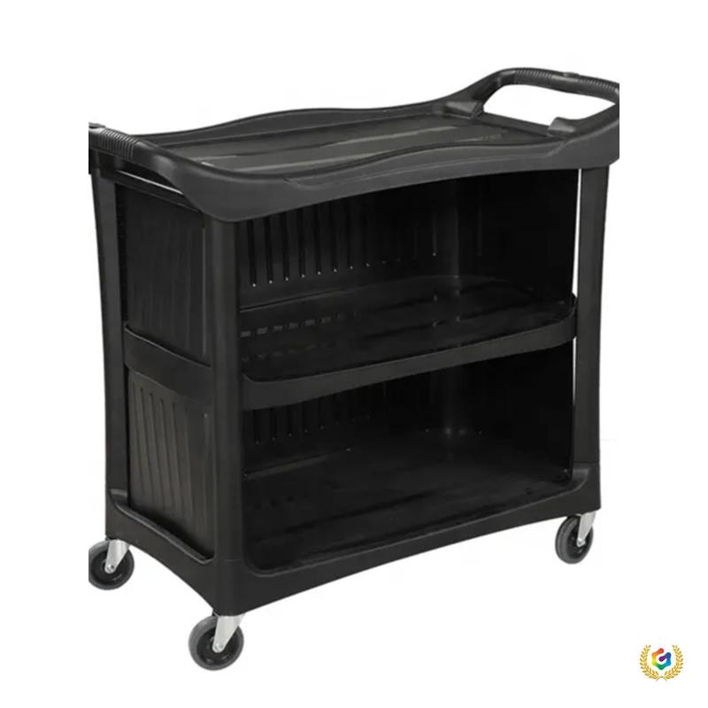 Spacious Push Cart with Enclosure and Gate for Efficient Meal Delivery