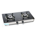 Cooktop de vidro preto temperado para 2 queimadores