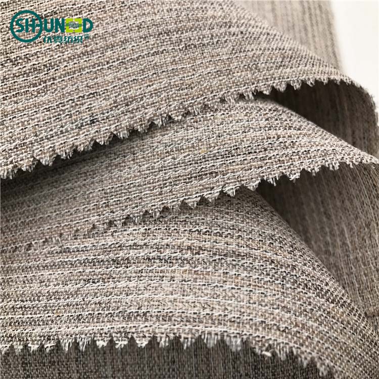 Natural horse hair interlining for suit polyester/viscose/cotton woven horse hail fabric chest interlining for men's suit/coat