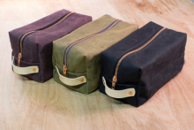 custom high qualith waxed canvas dopp kit