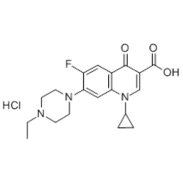 3-Quinolinocarboxilico, cloridrato de 1-ciclopropil-7- (4-etil-1- piperazinil) -6-fluoro-1,4-di-hidro-4-oxo-, CAS 112732-17-9