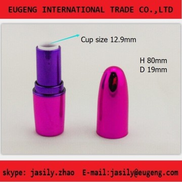 shiny purple bullet plastic lipstick container