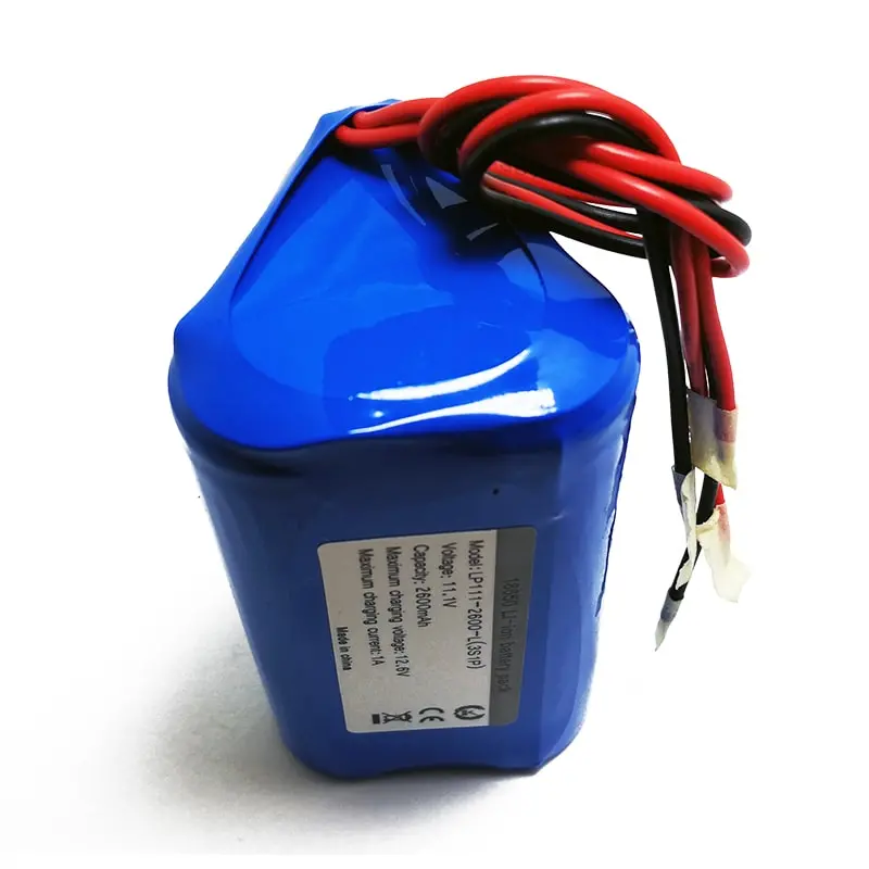 3s1p Triangle 10.8V 11.1V 18650 2600mAh Rechargeable Lithium Ion Battery Pack with PCM and Connector