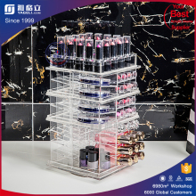 2016 New Design Lipstick Holder with Powder Compartments and Lipstick Compartments Acrylic Lipstick Holder