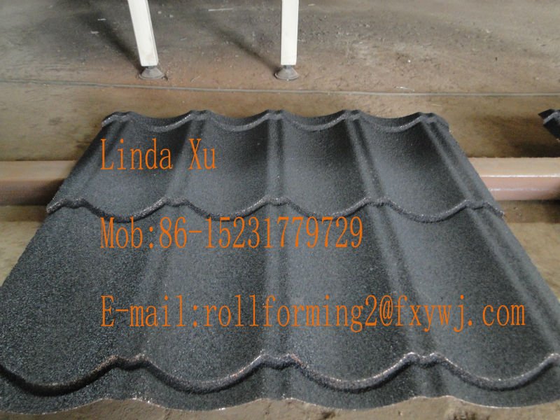 LINDA XU Colorful stone-coated metal roof tile making machine