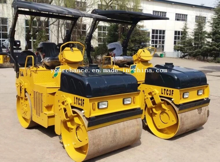 India Hot Sale Paving Machinery Ltc3f 3 Tons Double Drums Mechanical Drive Hydraulic Vibration Mini Road Roller