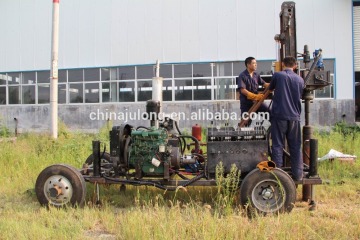 Trailer mounted air water well drilling rig