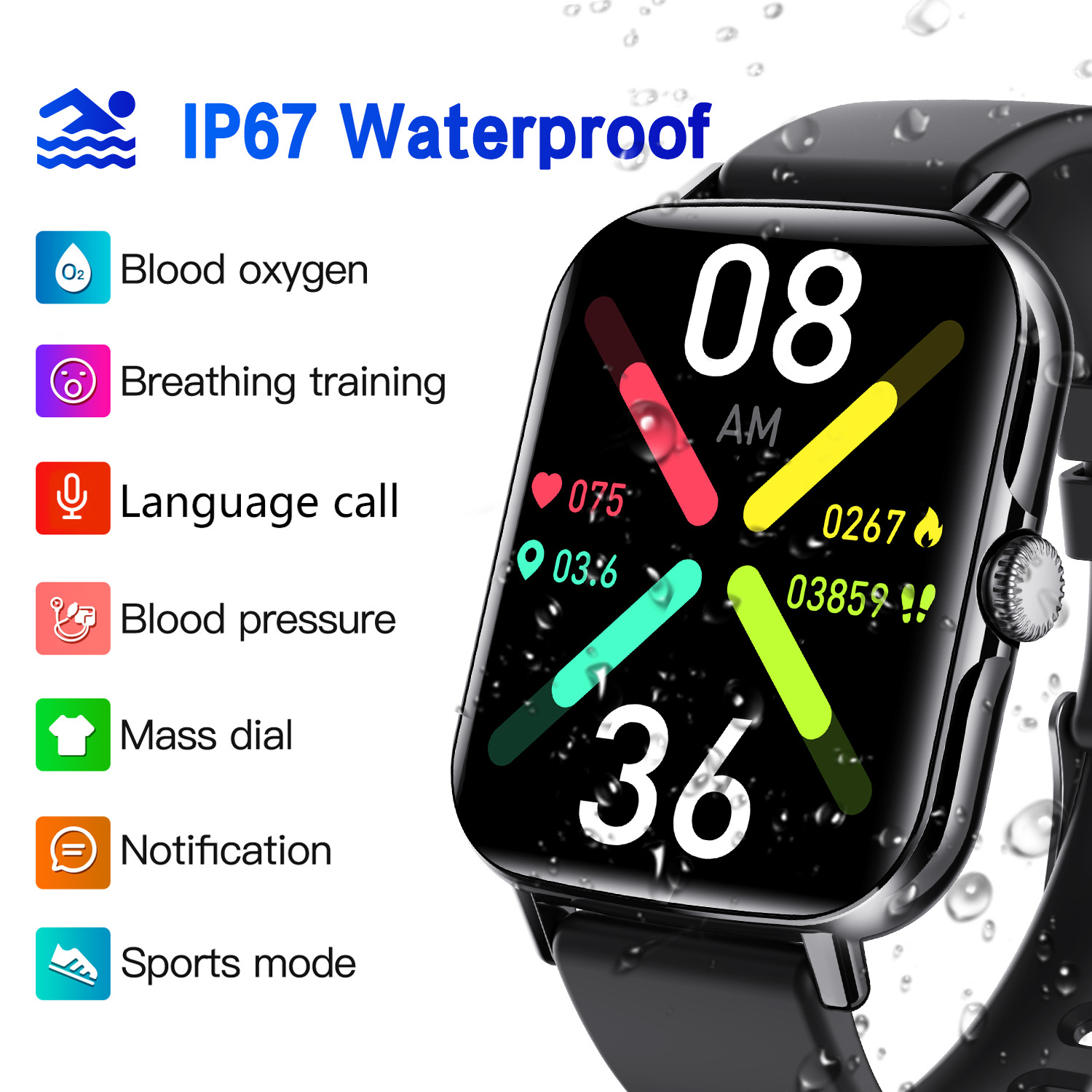Fashion Smartwatches F107 Heart Rate For Women Men Hombre Tracker Original Modes Manufacturing Quality Training Calling Watches