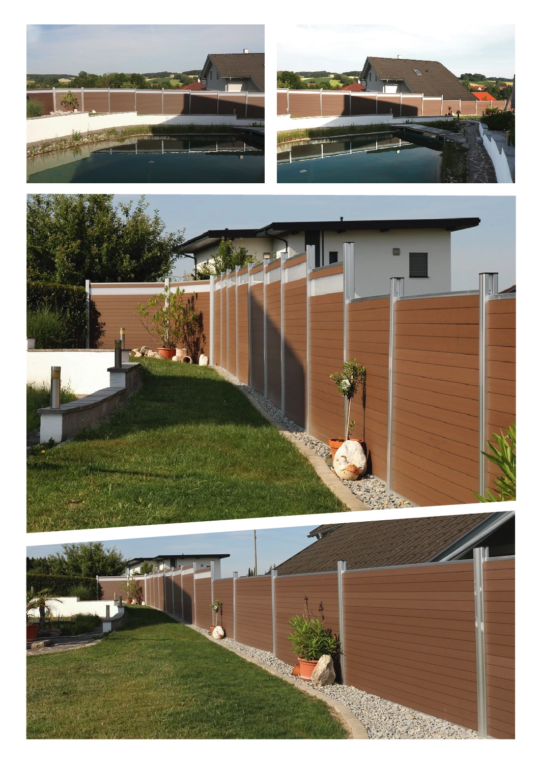 Factory Price Garden Wood Plastic Composite Fence Aluminum or WPC Post Outdoor WPC Fence Panel