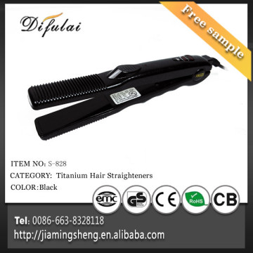 Elctric Hair Straightening Products Adjustable Temperature Hair Straigtener Black Titanium Flat Iron