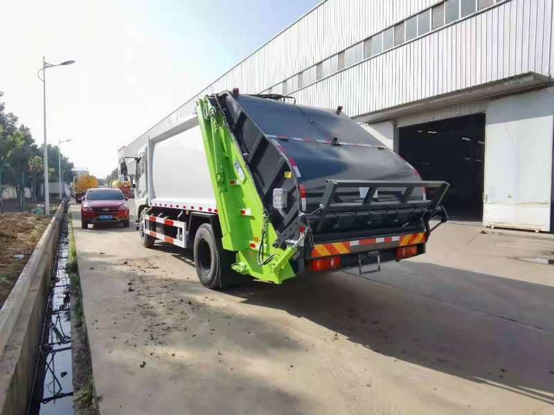 12ton شاحنة جمع النفايات المضغوطة شنق صناديق القمامة