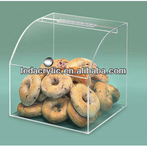 CURVED FRONT ACRYLIC FOOD BIN/DISPLAY CASE