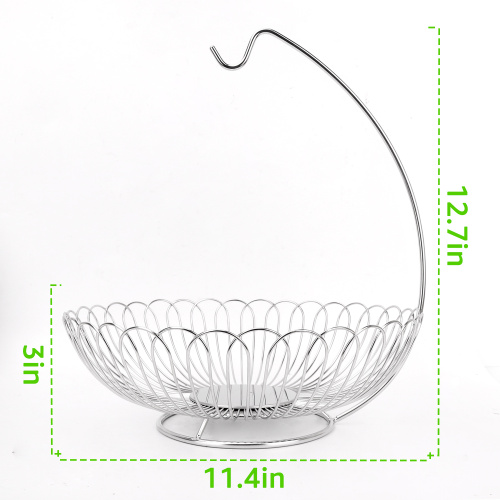 Hanging Metal Wire Stainless Steel Storage Fruit Basket