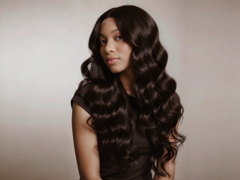 Breathable Cap Synthetic Full Wig Heat Resistant Fiber Natural Hairline For Women