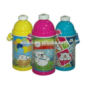 400ml Double wall DIY plastic kids water bottle