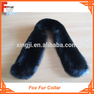 Dyed Black Leather Jacket Fox Fur Collar