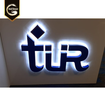 Blue Counter Shop Name Beleuchtete 3D-Buchstaben mit Hintergrundbeleuchtung