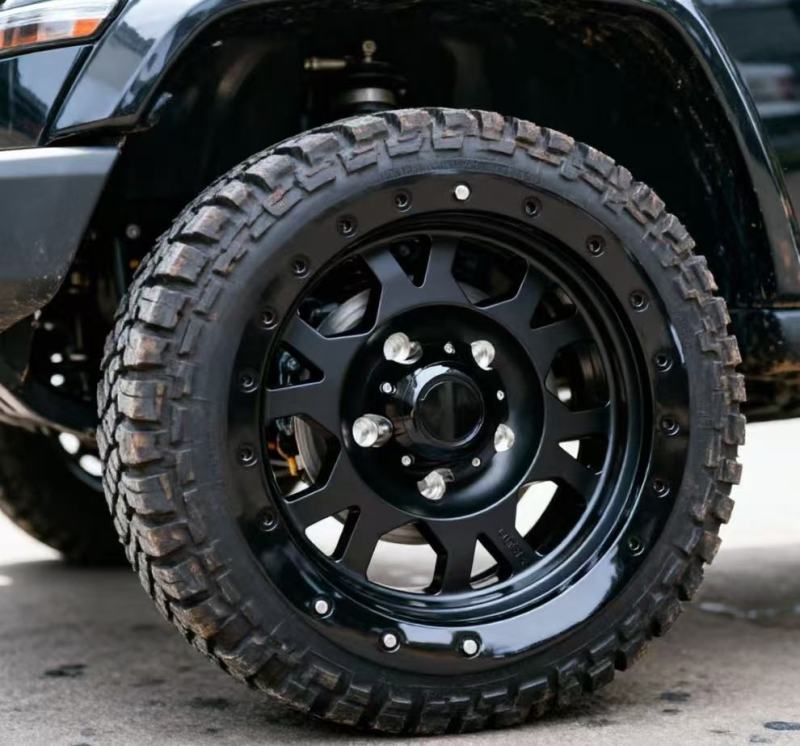 Gloss Black Beadlock Wheel with Machined Edge Ring&Black Beadlock Ring