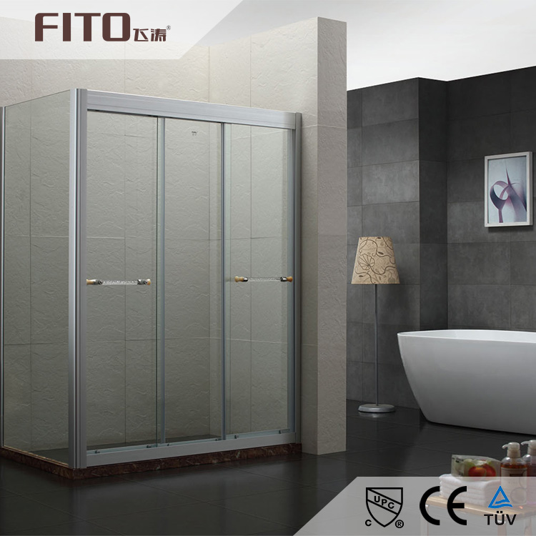 Simple Design Style Rectangle Single Door Sliding Acrylic Aluminium Alloy Glass Shower Room