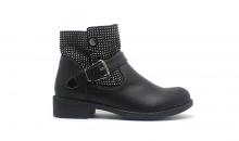 Flat Black Martin Ladies Boots