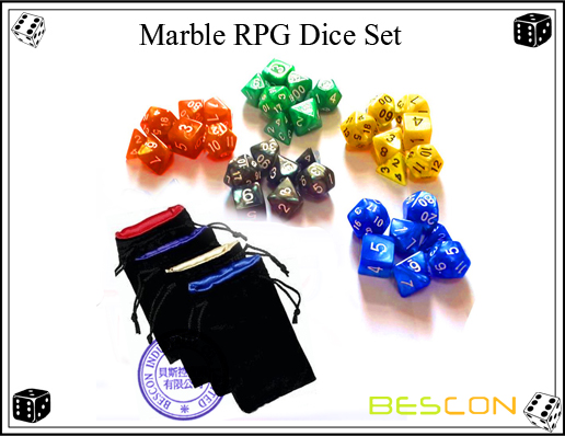 Juego de dados de mármol RPG Marble RPG Dice Set