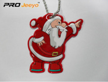 Reflective PVC Leather Smile Santa Claus Pendant