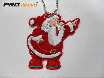 Reflective PVC Leather Smile Santa Claus Pendant