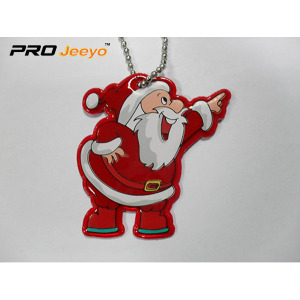 Reflective PVC Leather Smile Santa Claus Pendant