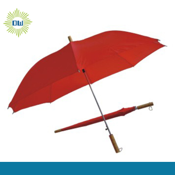 21" Semiautomatic Red Straight Umbrella