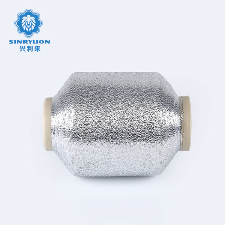 Factory Direct MS type bright silvery metallic yarn for weaving and embroidery