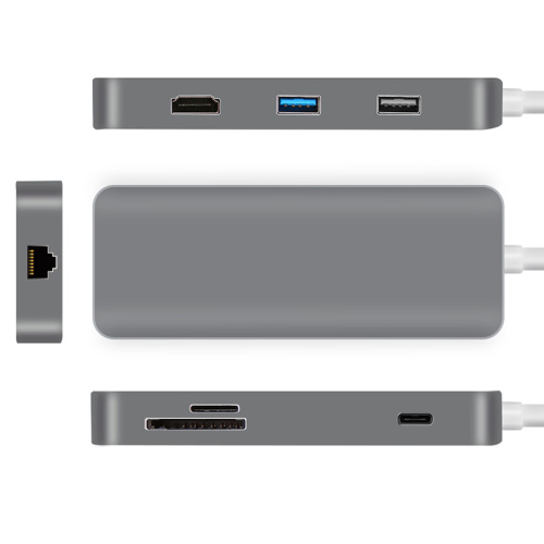 7Port USB Jenis-C ke USB 3.0 Hub Adapter