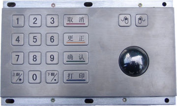 Zt592g Stainless Steel Keypad With  Ip64 Kiosk Metal Trackball With Ce, Rohs