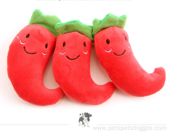 Cute-shape interactive plush sound red pepper cat toy